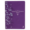 The Spiritual Growth Bible, Study Bible, NLT - New Living Translation Holy Bible, Faux Leather, Purple Debossed Floral - Leather