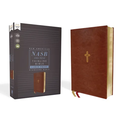 Nasb, Thinline Bible, Large Print, Leathersoft, Brown, Red Letter Edition, 1995 Text, Comfort Print - Imitation Leather