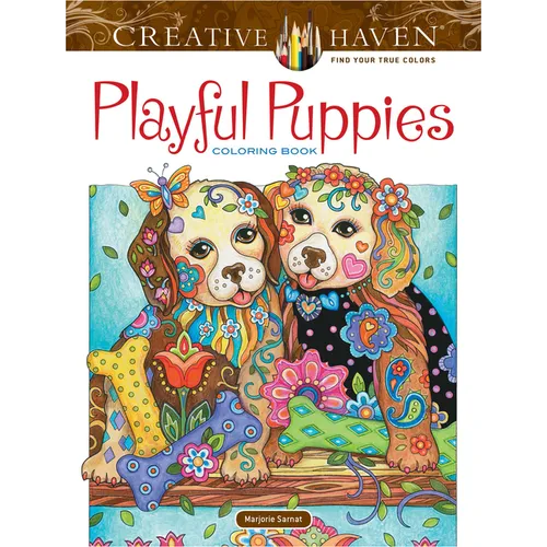 Creative Haven Playful Puppies Coloring Book - Paperback