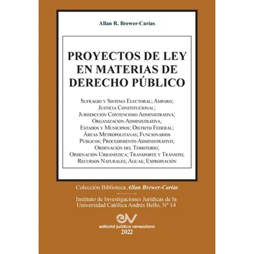 Proyectos de Ley En Materias de Derecho Público (1965-2011). - Paperback