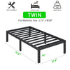 Heavy Duty Metal Bed Frame Platform Mattress Foundation No Box Spring Black