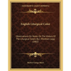 English Liturgical Color: Observations On Notes On The History Of The Liturgical Colors By J. Wickham Legg (1882) - Paperback