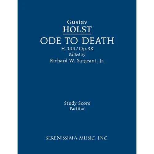 Ode to Death, H.144: Study score - Paperback