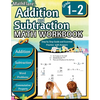 Addition and Subtraction Math Workbook 1st and 2nd Grade: Word Problems Grade 1-2, Exercises 1 to 50, Activities, Commutative Property - Paperback