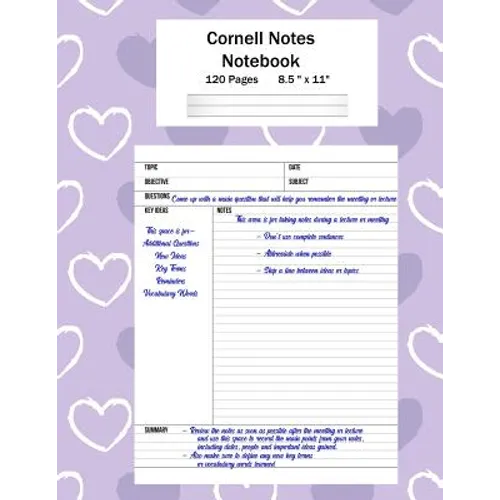 Cornell Notes Notebook: Note Taking System, For Students, Writers, Meetings, Lectures Large Size 8.5 x 11 (21.59 x 27.94 cm), Durable Matte Pu - Paperback