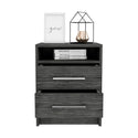 Nightstand Cartiz, Two Drawers - Smokey Oak