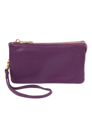 Buy purple 005 - Leather Wallet With Detachable Wristlet