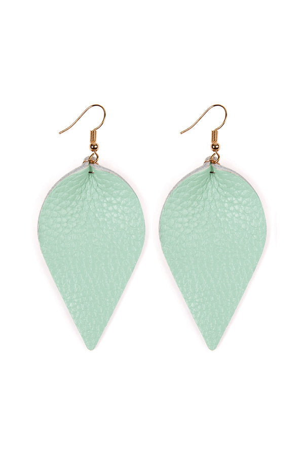 Teardrop Shape Genuine Leather Earrings