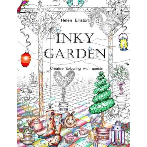Inky Garden: Creative colouring with quests & 3D paper flower - Paperback