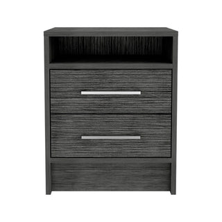 Nightstand Cartiz, Two Drawers - Smokey Oak