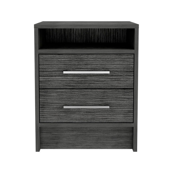 Nightstand Cartiz, Two Drawers - Smokey Oak