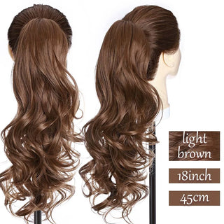 Buy light-brown Synthetic Long Wavy Fake Ponytail Extension