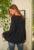 Criss Cross Neck Long Sleeve Hacci Top