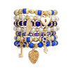 Women’s Pearl Bead Bracelet Blue and White Stylish Jewelry Accessory