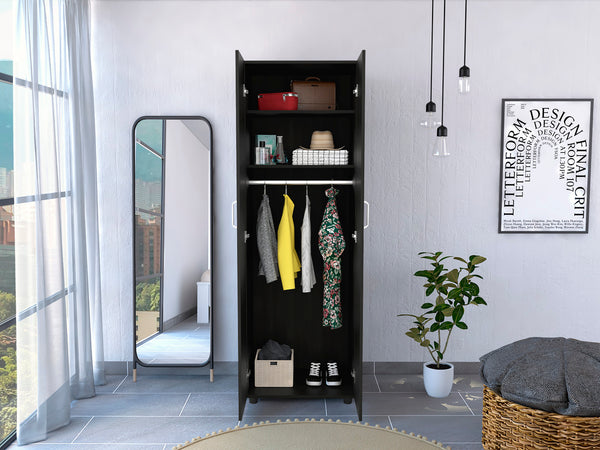 Slim Armoire Barkley, Bedroom, Black