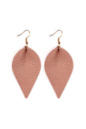 Teardrop Shape Genuine Leather Earrings