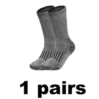 Buy black-grey-1pairs 1/2/3 Pairs Merino Wool Socks Men&#39;s Autumn Winter Thickened Thermal Socks Mountaineering Breathable Outdoor Sports Socks Large