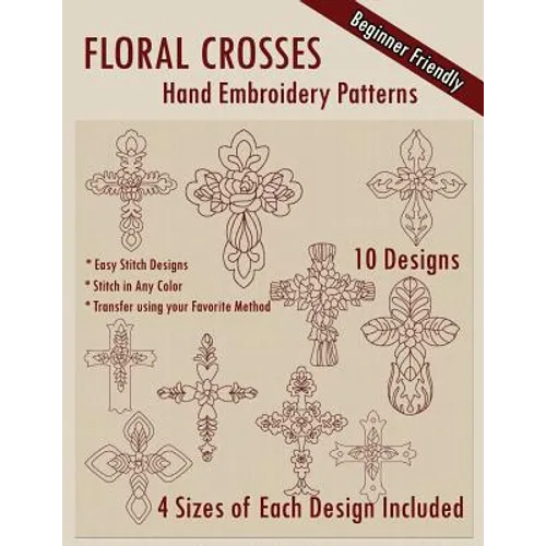 Floral Crosses Hand Embroidery Patterns - Paperback
