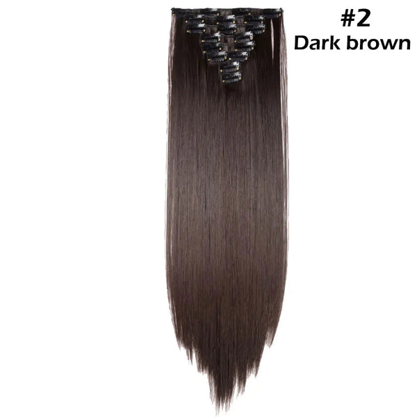 Long Straight Clip in on Hair Extensions