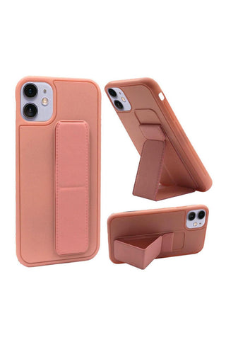 Buy light-pink For iPHONE 12 MINI 5.4 FOLDABLE MAGNETIC KICKSTAND VEGAN CASE COVER