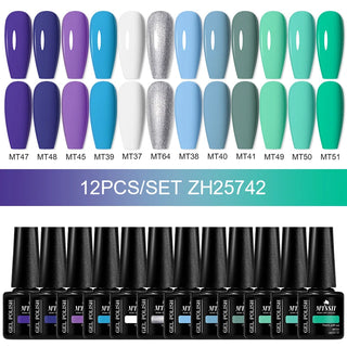 Buy zh25742 10/12pcs Spring Macaron Nail Gel Polish Set Semi Permanent UV for Manicure Soak Off Gel Nail Polish Kit Varnishes Nail Supplies