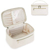 Vegan Leather Cosmetic Brush Bags Makeup Case : Milky White