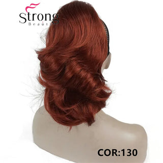 Buy 130-copper-red 12&quot; Dual Use Curly Styled Clip in Claw Ponytail Hair Extension Synthetic Hairpiece 125g With a Jaw/Claw Clip