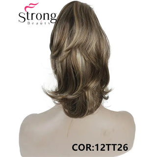 Buy 12tt26-lt-brown-mix 12&quot; Dual Use Curly Styled Clip in Claw Ponytail Hair Extension Synthetic Hairpiece 125g With a Jaw/Claw Clip