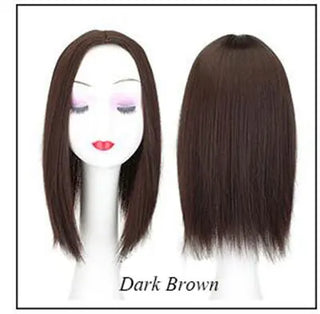 Buy dark-brown Women Synthetic Hair Pieces 3 Clips in One Piece Hair Extension Long Straight High Temperature Fiber for Lady