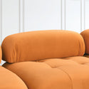 Modular Sectional Sofa, Button Tufted Designed and DIY Combination,L Shaped Couch With Reversible Ottoman, Orange Velvet