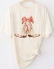 Coquette Bow & Floral Boot Colors Tee - Ivory