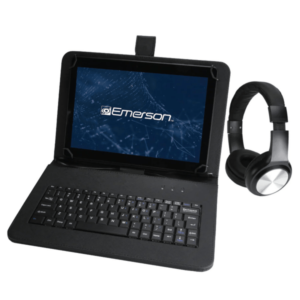 Emerson 10.1" Tablet Combo with Headphones and USB Keyboard Black - Refurbished