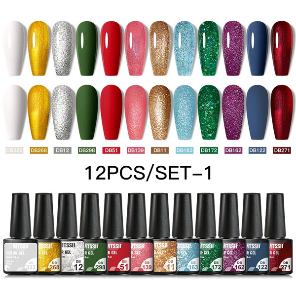 10/12pcs Spring Macaron Nail Gel Polish Set Semi Permanent UV for Manicure Soak Off Gel Nail Polish Kit Varnishes Nail Supplies