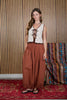 CONTRAST STITCH CROCHET KNIT FRONT TIE VEST