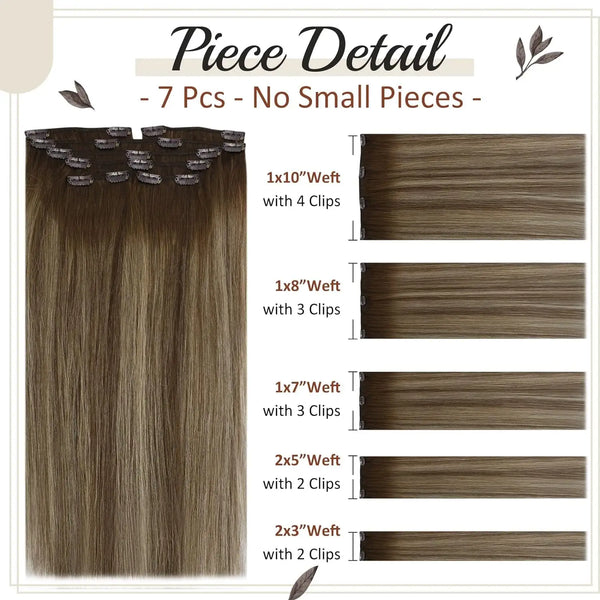 Double Weft Hair Extensions Human Hair for Woman