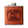 Fishing Flask – Engraved Stainless Steel Hip Flask | Trout Fisherman Gift