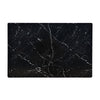 Solid Wood 5-Piece Dining Table Set With Faux Marble Tabletop and Upholstered Dining Chairs for 4, Faux Marble Black+Bei