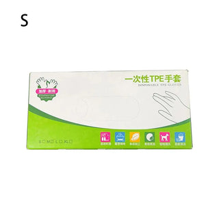 Buy small 100Pcs Acid Work Safety Disposable Gloves New Food Grade TPE Latex Free Gloves Non-Slip Transparent Cleaning Gloves