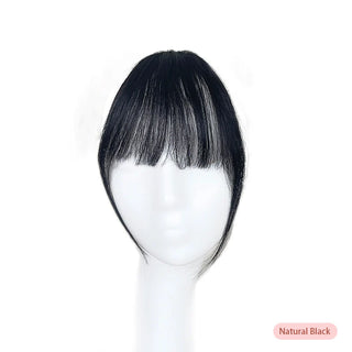 Buy a63-natural-black 100% Human Hair Invisible Air Bangs Hair Clip-In Extension Front Fringes Hair Pieces Air Bangs Styling Accessorie for Women