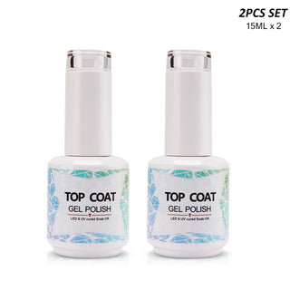 Buy 2pcs-15ml-top-coat 15ML Base Gel Top Coat Set UV Gel Nail Polish Kit Nail Art Manicure Soak Off Function UV Nail Varnish Long Lasting Nail Gel