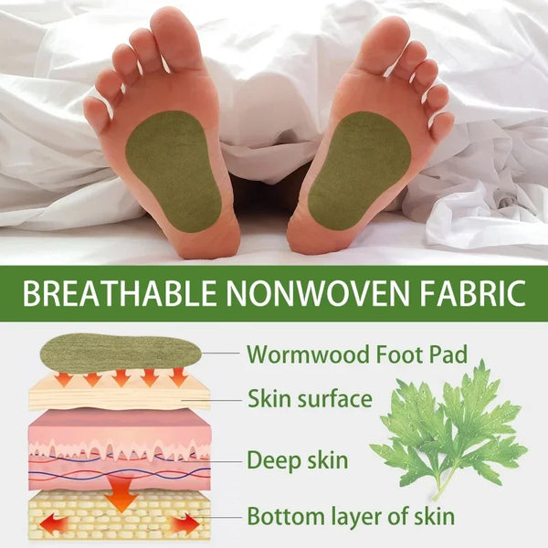 12/60pcs Detox Foot Patches Natural Wormwood Heel Pad Deep Cleansing Detoxification Relieve Stress Help Sleep Foot Care Sticker