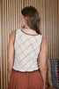 CONTRAST STITCH CROCHET KNIT FRONT TIE VEST
