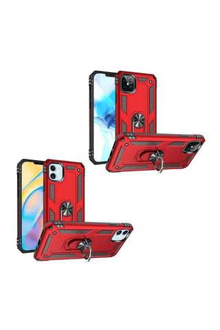 Buy red For iPHONE 12/Pro (6.1 ONLY) RING MAGNETIC KICKSTAND HYBRID CASE COVER