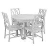 Rustic 5-Piece Extendable Dining Table Set Round Trestle Table and 4 Cross Back Dining Chairs for Kitchen, Dining Room,