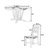 Rustic 5-Piece Extendable Dining Table Set Round Trestle Table and 4 Cross Back Dining Chairs for Kitchen, Dining Room,