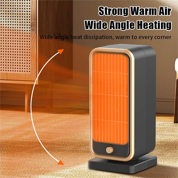 500W Portable Ceramic Space Heater with Safety Tip-Over Protection – Square Design