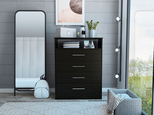 Dresser Atlanta,Four Drawers - Black