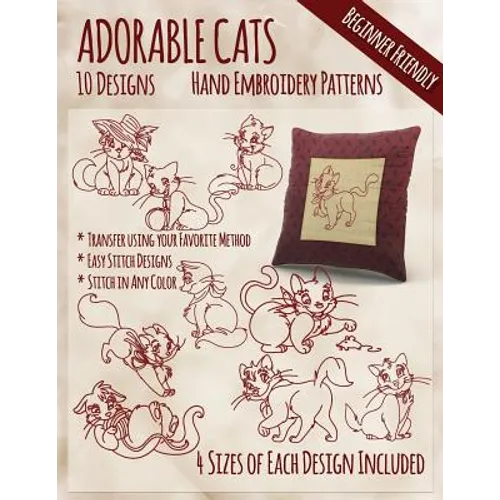 Adorable Cats Hand Embroidery Patterns - Paperback