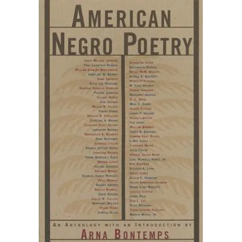 American Negro Poetry: An Anthology - Paperback