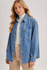 DENIM BUTTON DOWN OVERSIZED SHIRTS: MED.WASH